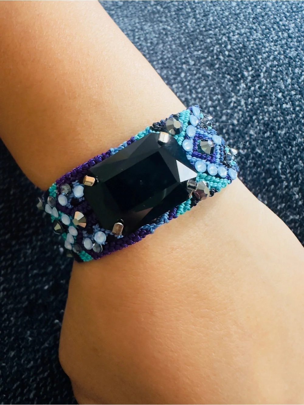 Handmade Blue & Purple Beaded Fashion Bracelet Watch Accessory